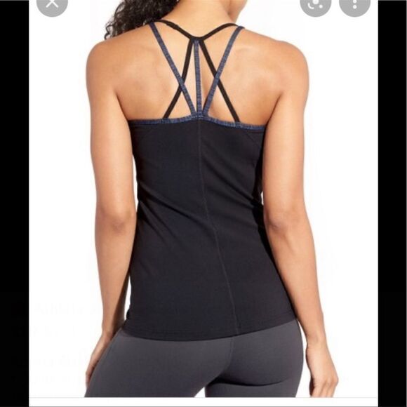 Athleta Jacquard Empowerment Tank Black Blue XXS - Picture 1 of 9